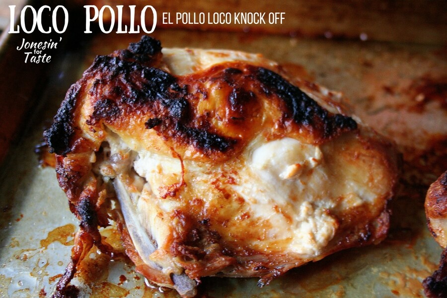 El Pollo Loco bone in baked chicken breast on a cookie sheet