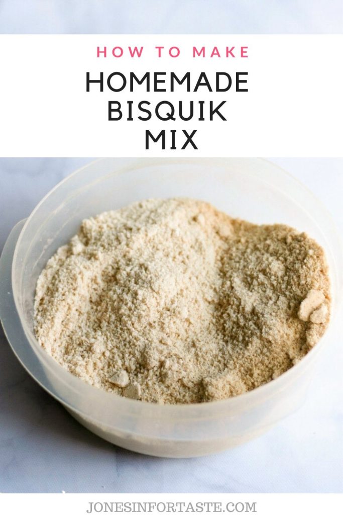 biscuit mix in a plastic container