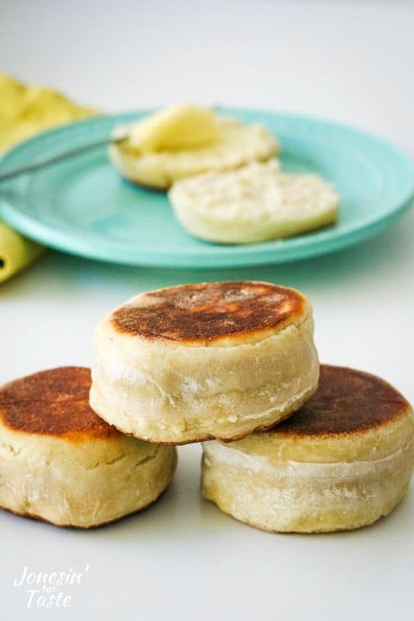 Sourdough English Muffins are a delicious use for sourdough starter removed when feeding!