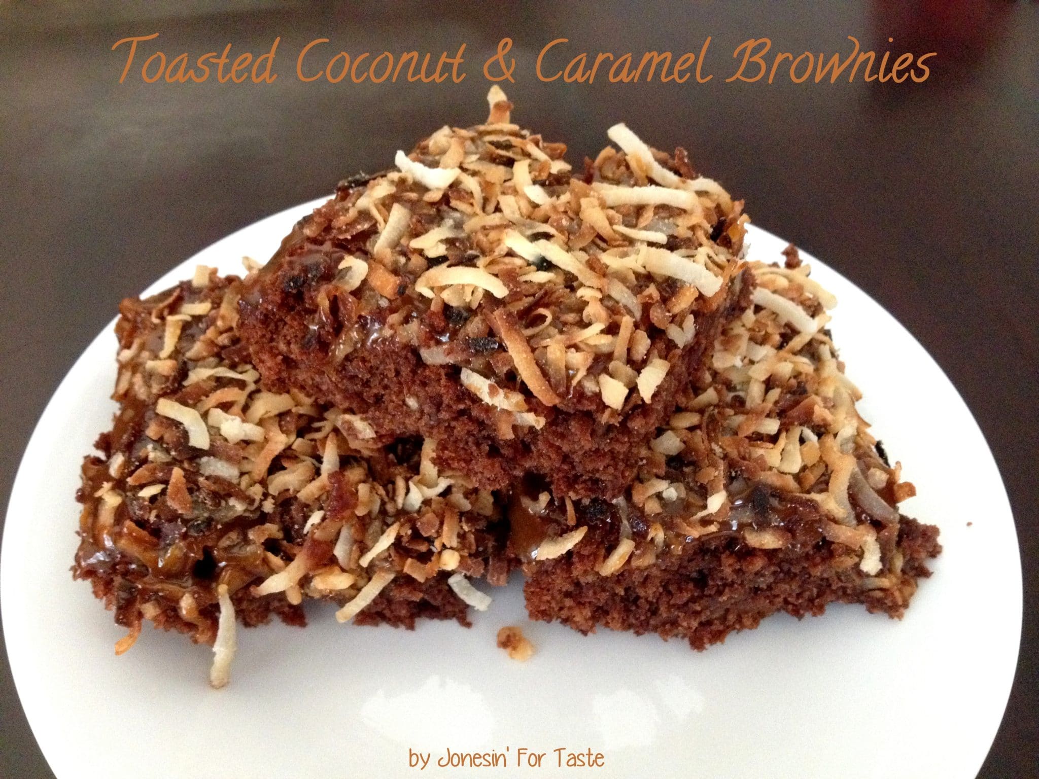 Toasted Coconut and Caramel Brownies