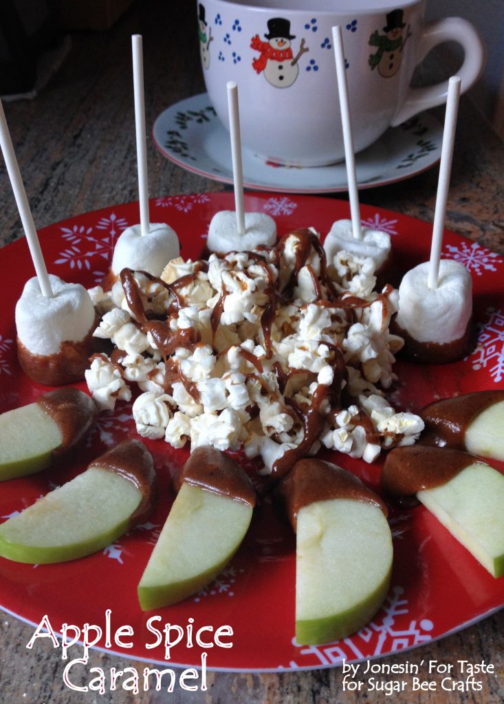 Easy microwave apple spice caramel, a perfect pairing to dip marshmallows, crackers, popcorn, and apples.