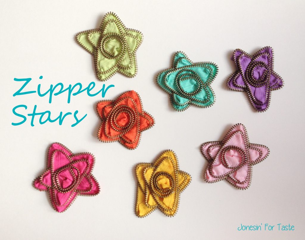DIY Zipper stars-Upcycle old zippers into cute accessories | Jonesin' For Taste