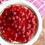 Easy no bake cherry cream cheese pie- a fantastic blend of creamy, tangy, and sweet.