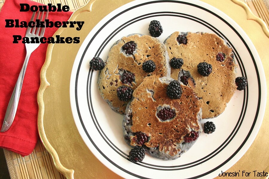Loaded with mashed and whole blackberries these Double Blackberry Pancakes are sure to be a hit at breakfast!