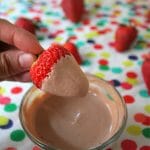 Keep your kids fueled for imagination with a yummy fruit dip. Only 2 ingredients are needed to make this simple Nesquik chocolate yogurt fruit dip that is perfect spread on pancakes too! #StirImagination