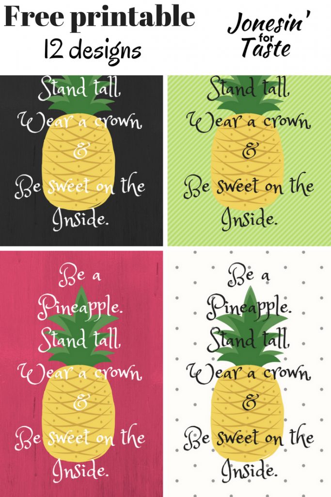 a collage showing 4 different be a pineapple colors and designs