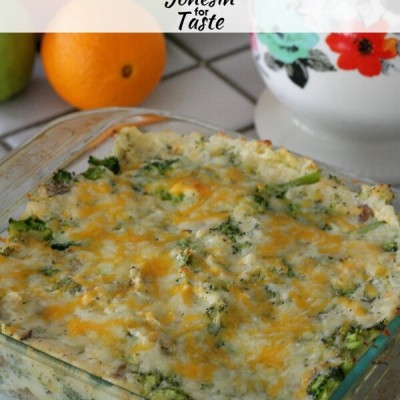 Cheesy Ranch Potato Broccoli Bake take the deliciousness of twice baked potatoes and turning them into a casserole loaded with cheese, ranch, and broccoli. Kid friendly and easy to make for a crowd.
