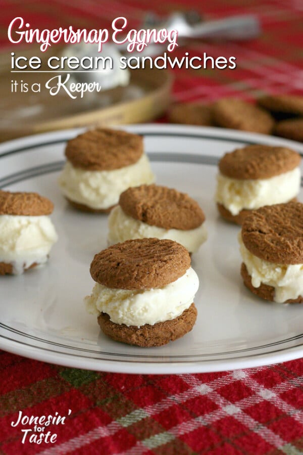 Gingersnap and Eggnog Ice Cream Sandwiches