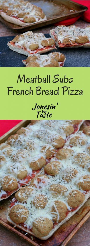 Turn the classic meatball sub into a Meatball Sub French Bread Pizza for a quick 30 minute dinner to feed a crowd that is sure to please the kids.