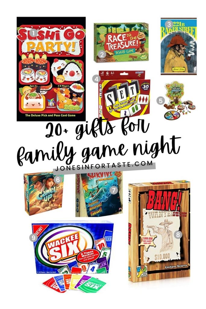 a collage of games for family game night