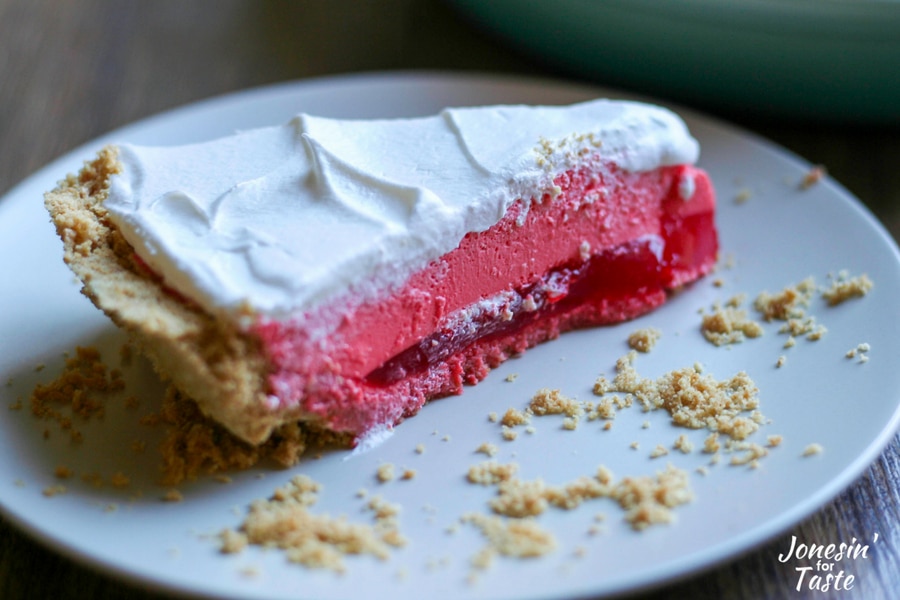 No Bake Raspberry Jello Pie with Graham Cracker Crust