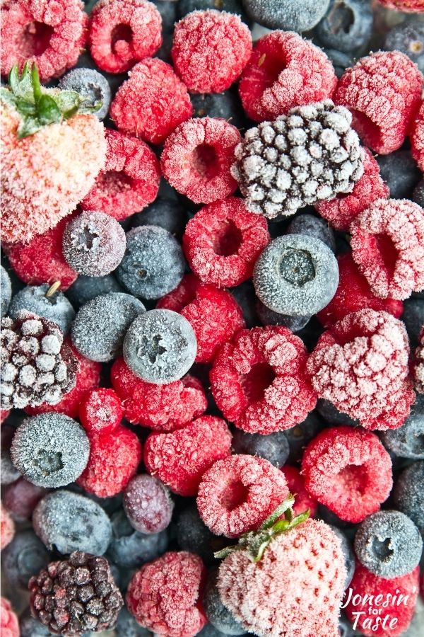 frozen berries in a pile