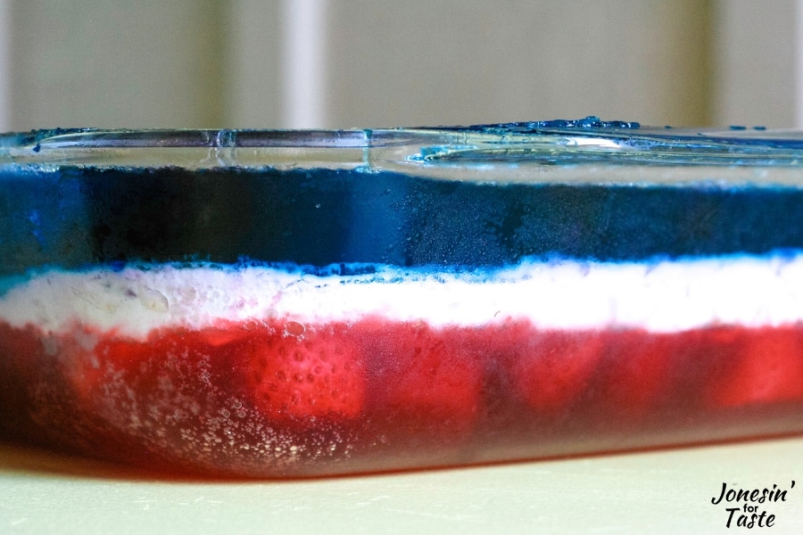 layers of jello in a pan