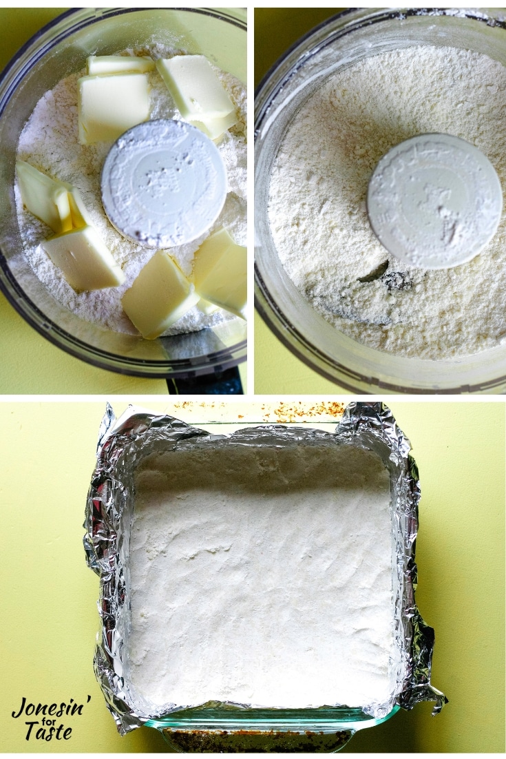showing process of making shortbread crust